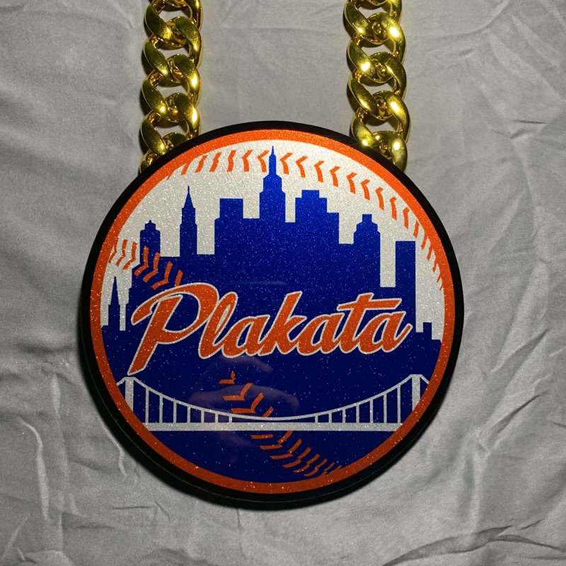 Baseball skyline logo skinny chain pendant