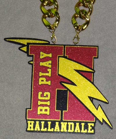 Team logo pendant before and after chain example